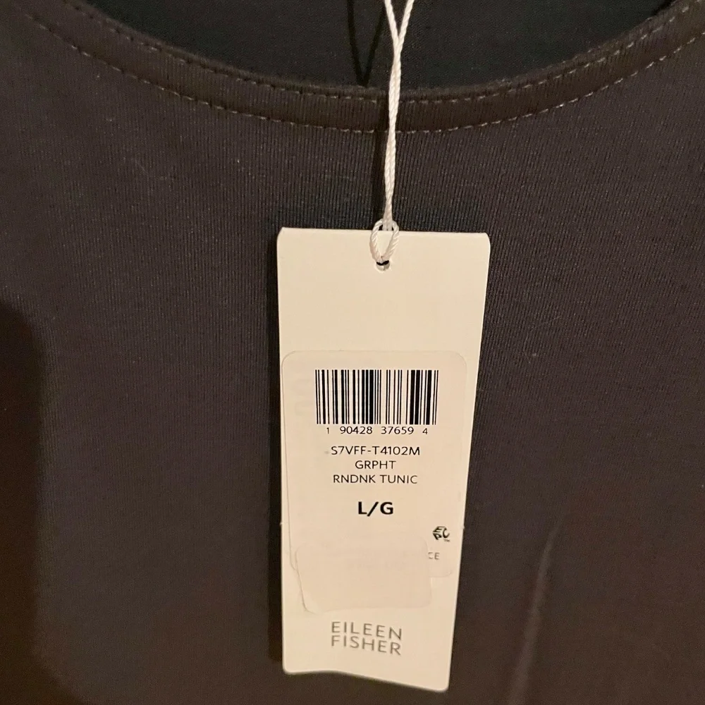 Eileen Fisher Lightweight Gray Viscose Jersey Tunic Size Large - Picture 3 of 4